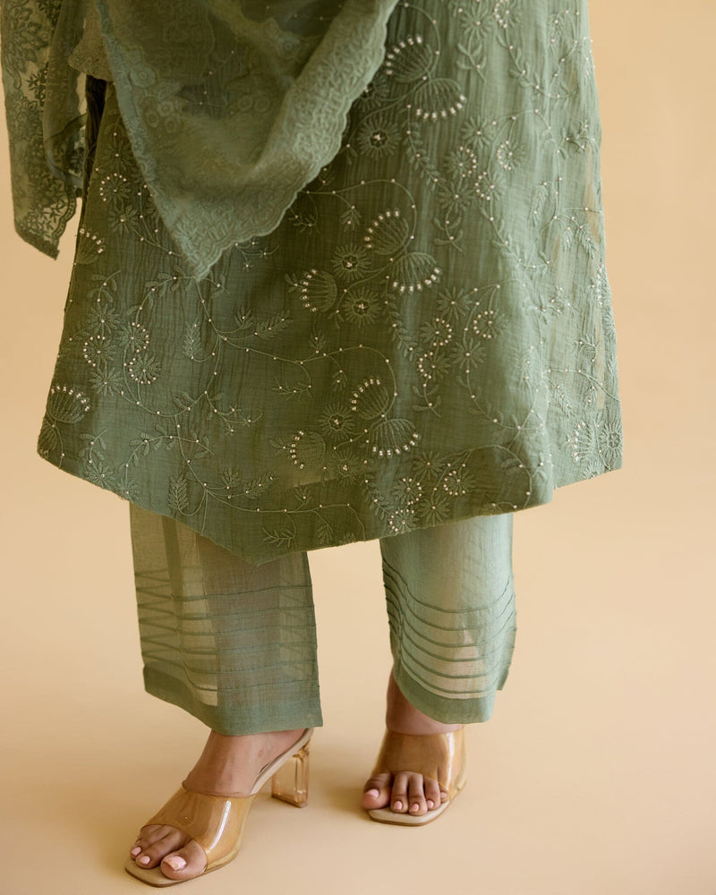 FEARLESS FLOWER CHILD-SET OF 3( KURTA,PANT& DUPATTA) Naaz By Noor 