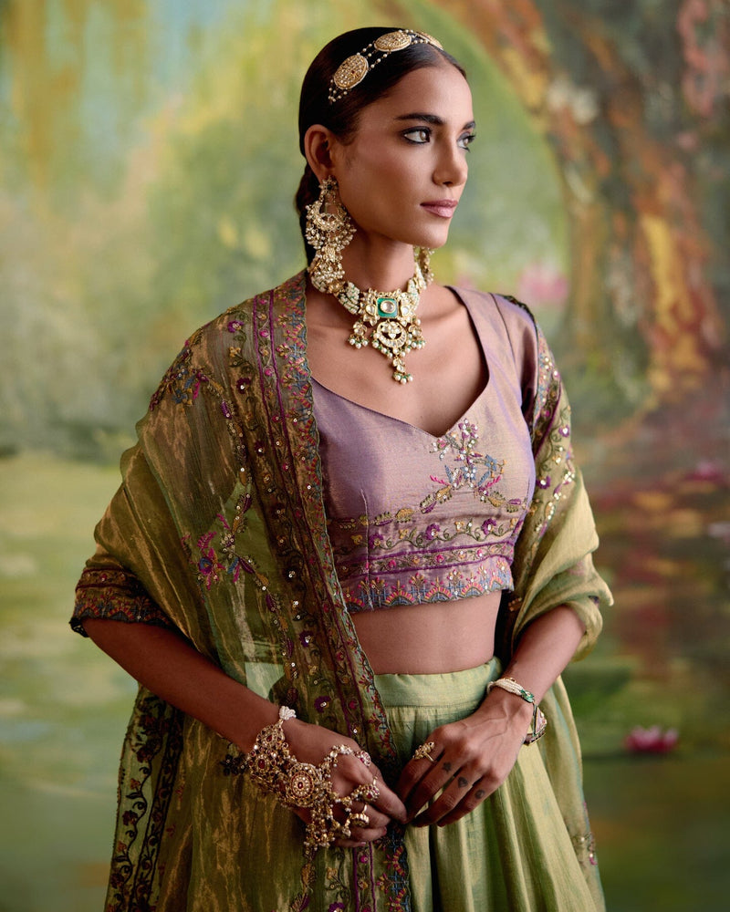 JOR BAAGH GREEN LEHENGA - SET OF 3 ( blouse, lehenga & dupatta) Naaz By Noor 