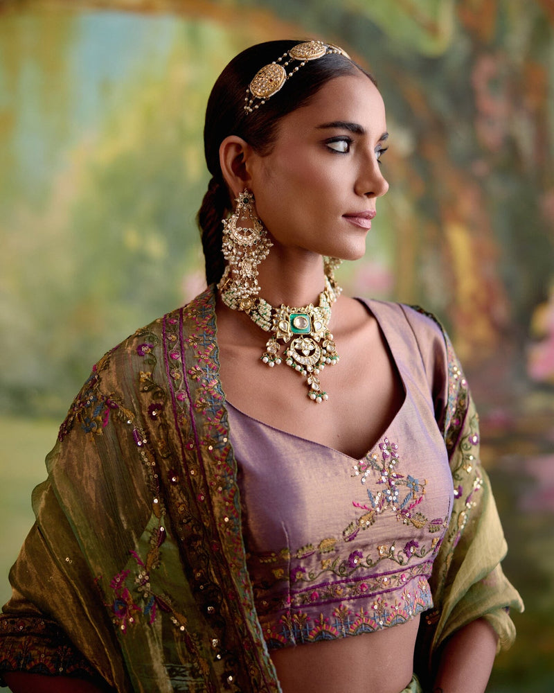 JOR BAAGH GREEN LEHENGA - SET OF 3 ( blouse, lehenga & dupatta) Naaz By Noor 