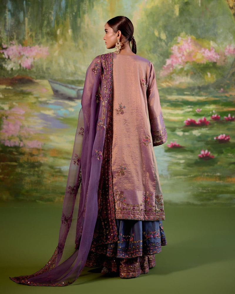 JOR BAAGH JAMUN- SET OF 3( kurta, sharara & dupatta) Naaz By Noor 