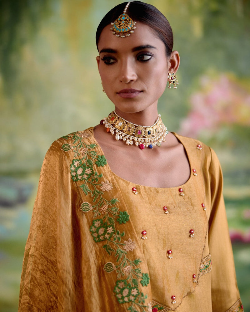 JOR BAAGH MUSTARD-SET OF 3(kurta, sharara & dupatta) Naaz By Noor 