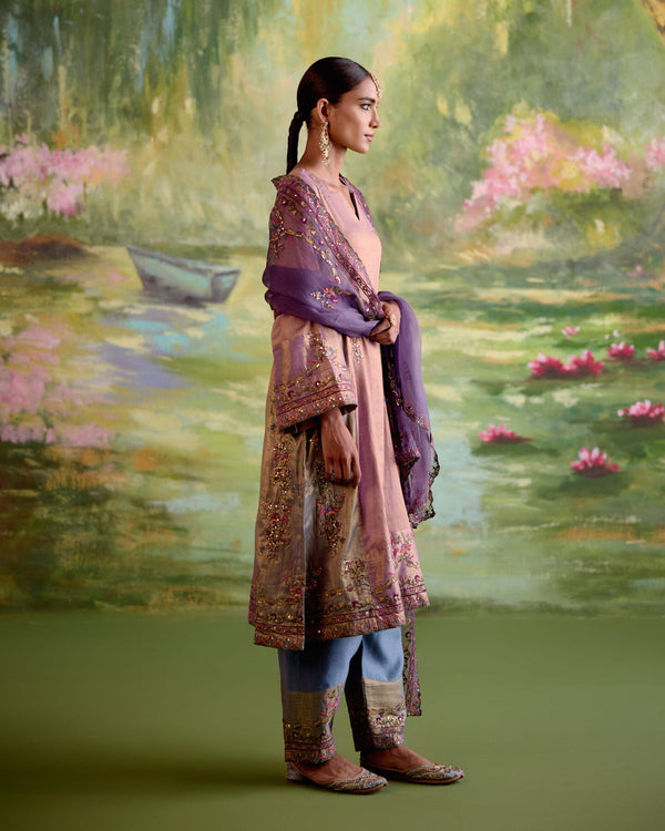 JOR BAAGH PURPLE- SET OF 3( Kurta, pant & dupatta) Naaz By Noor 