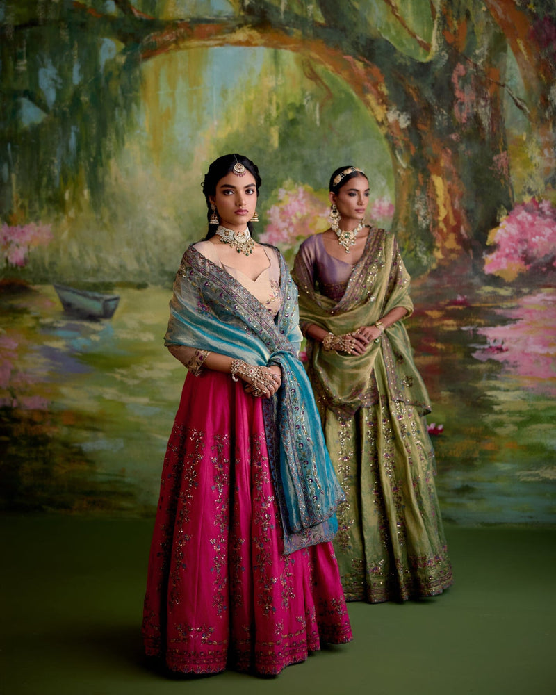 JOR BAAGH RANI PINK LEHENGA-SET OF 3 ( blouse, lehenga & dupatta) Naaz By Noor 