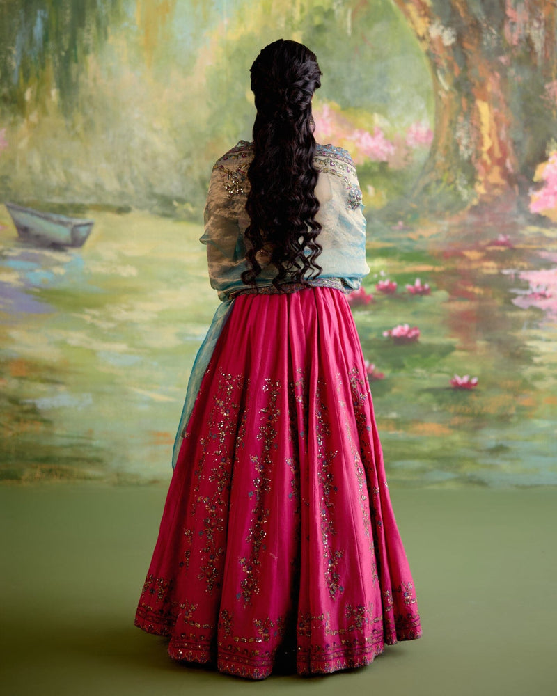 JOR BAAGH RANI PINK LEHENGA-SET OF 3 ( blouse, lehenga & dupatta) Naaz By Noor 