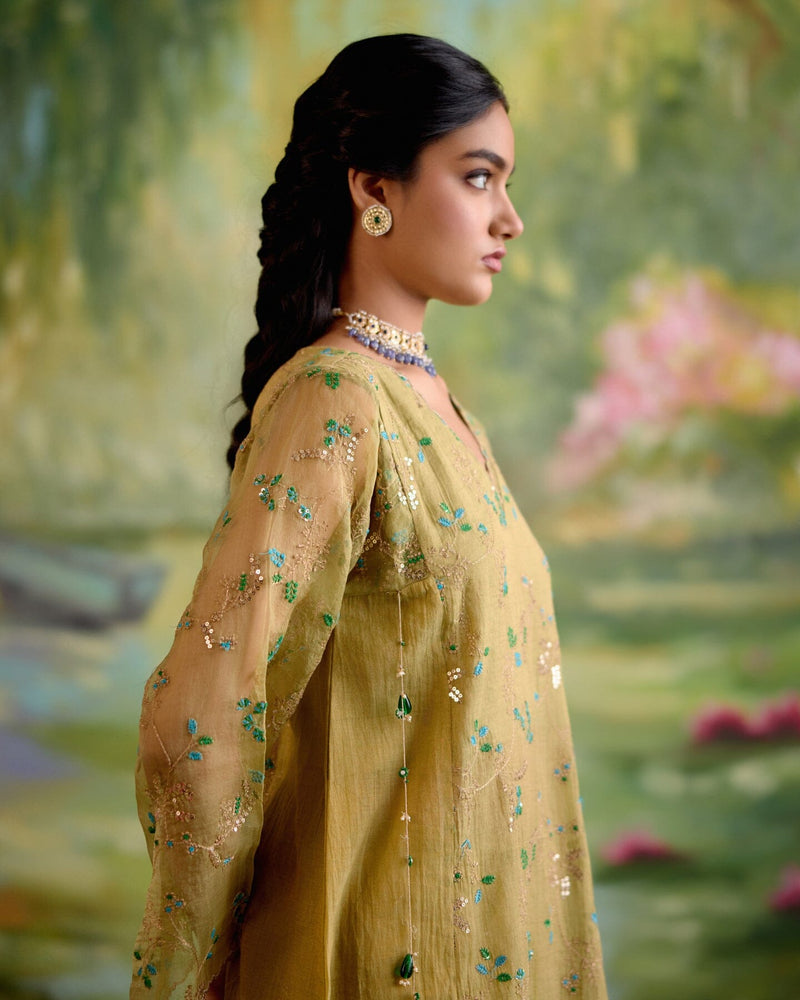 JOR BAAGH SOFT GREEN-SET OF 3( kurta, pant & dupatta) Naaz By Noor 