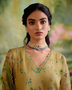 JOR BAAGH SOFT GREEN-SET OF 3( kurta, pant & dupatta) Naaz By Noor 