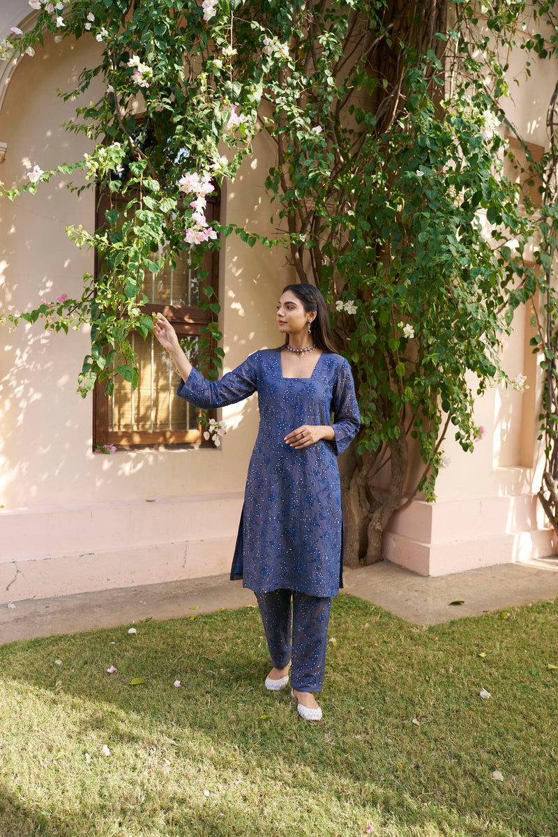 kikli blue-set of 2( kurta & pant) Naaz By Noor 