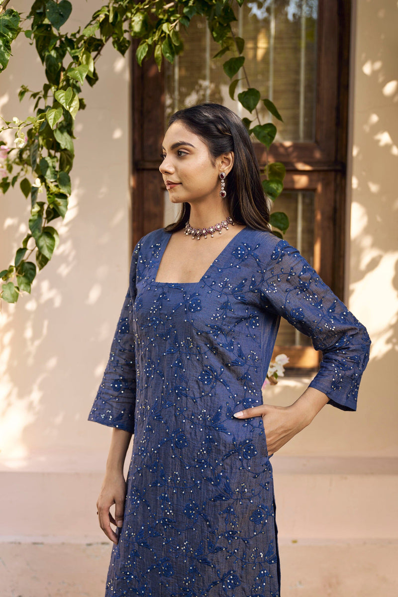 kikli blue-set of 2( kurta & pant) Naaz By Noor 