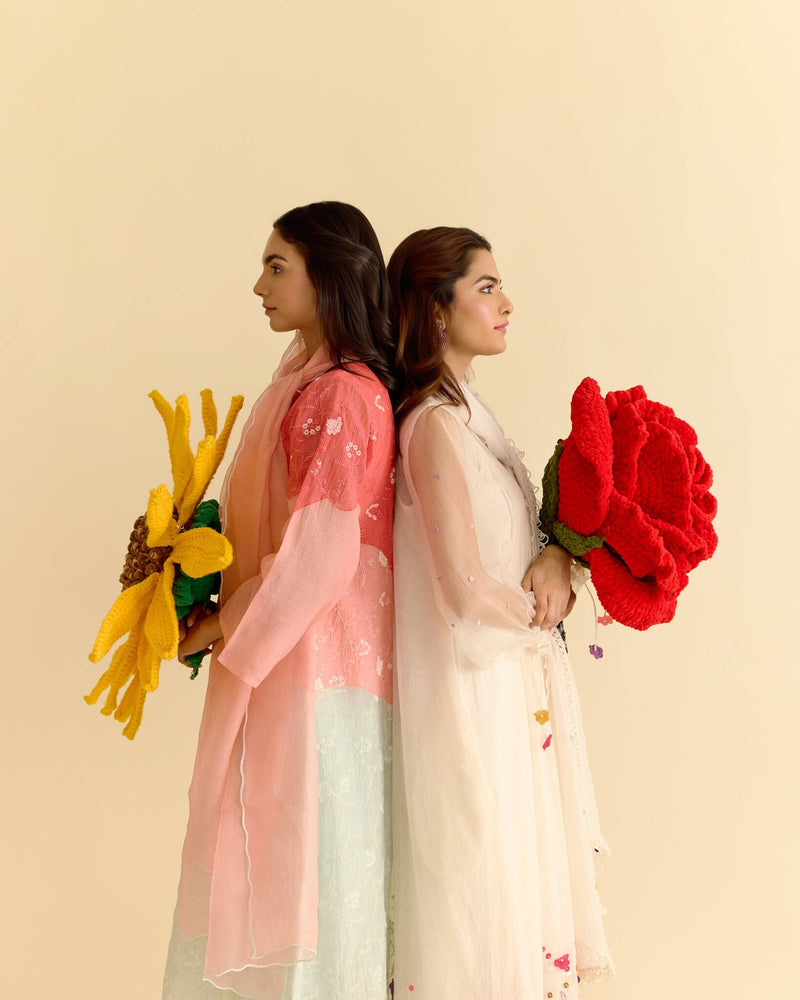 KIND FLOWER CHILD -SET OF 3( KURTA, PANT & DUPATTA) Naaz By Noor 