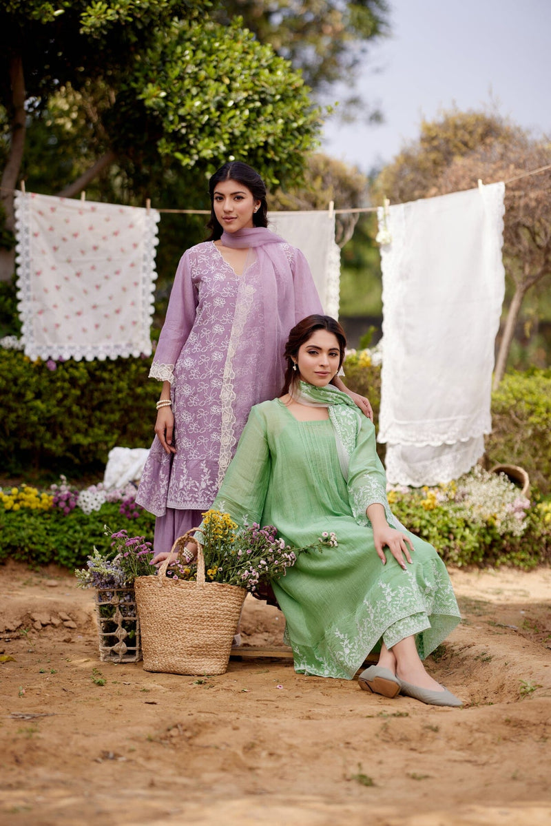 LAVENDER fields- set of 3 ( kurta, pant & dupatta) Naaz By Noor 