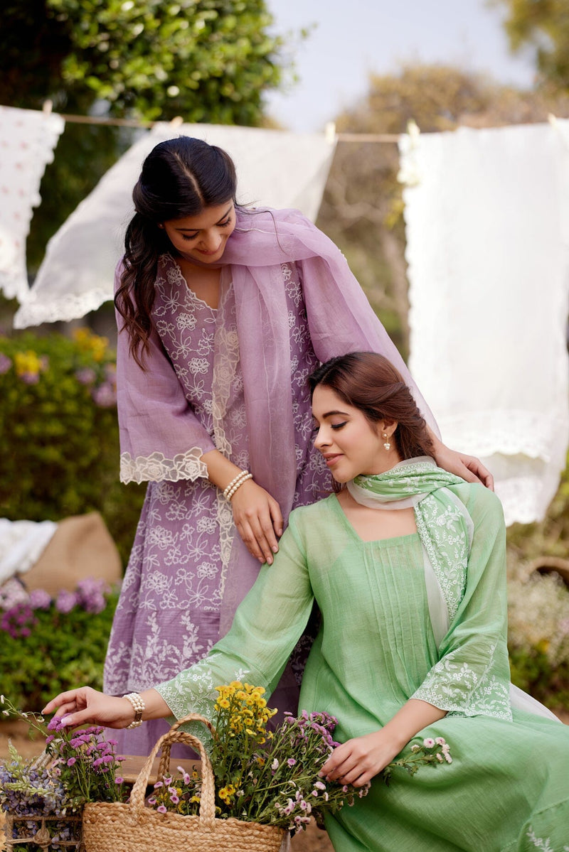 LAVENDER fields- set of 3 ( kurta, pant & dupatta) Naaz By Noor 