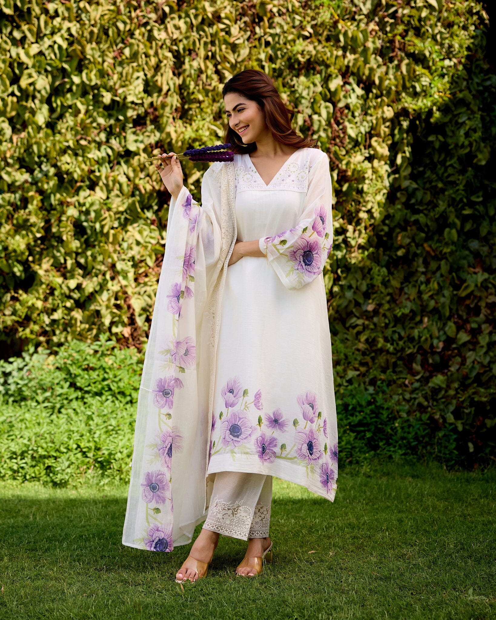 LOVING FLOWER CHILD- SET OF 3( KURTA,PANT&DUPATTA) Naaz By Noor 