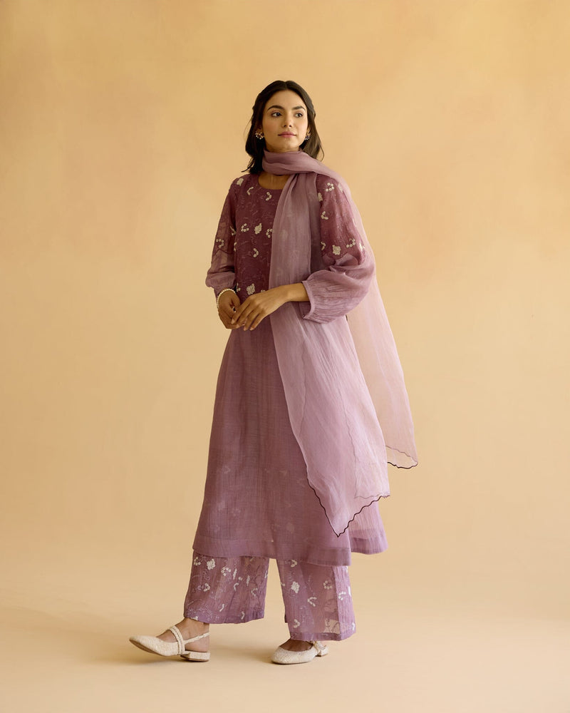 PEACEFUL FLOWER CHILD-SET OF 3( KURTA,PANT& DUPATTA) Naaz By Noor 