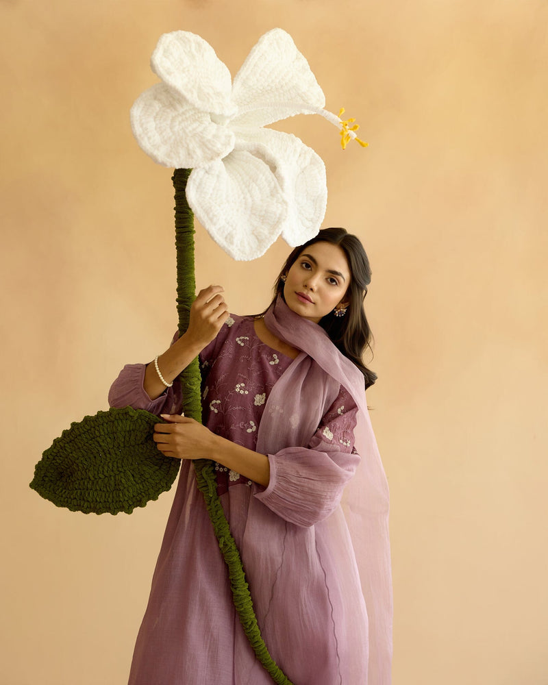 PEACEFUL FLOWER CHILD-SET OF 3( KURTA,PANT& DUPATTA) Naaz By Noor 