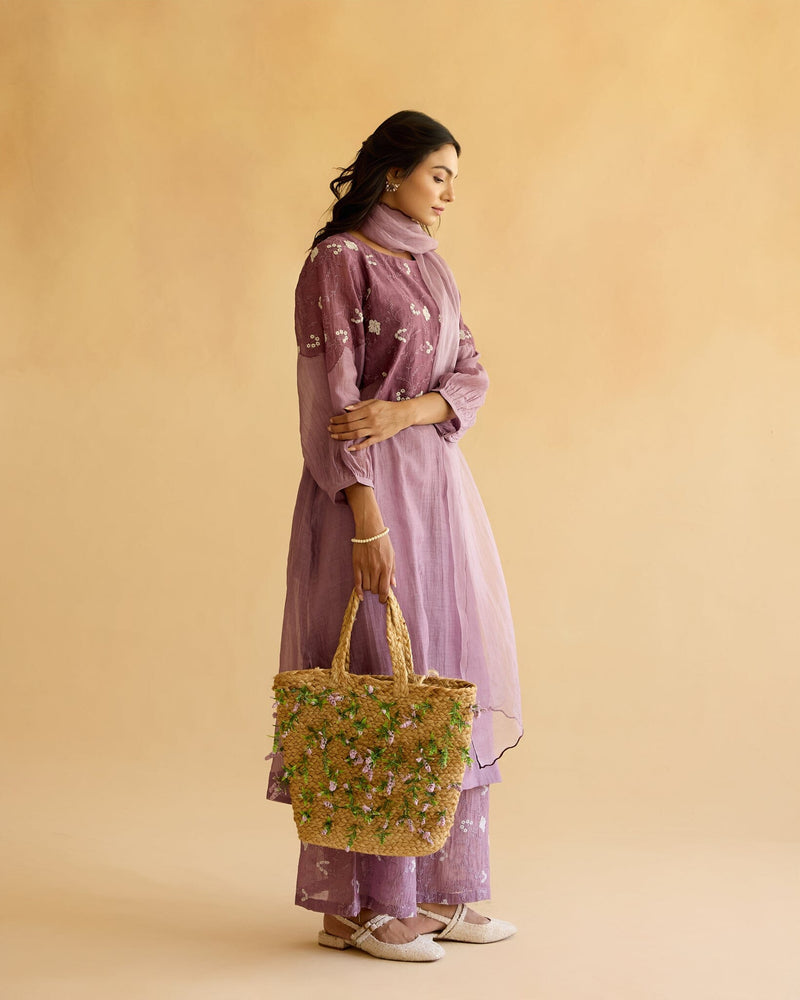 PEACEFUL FLOWER CHILD-SET OF 3( KURTA,PANT& DUPATTA) Naaz By Noor 