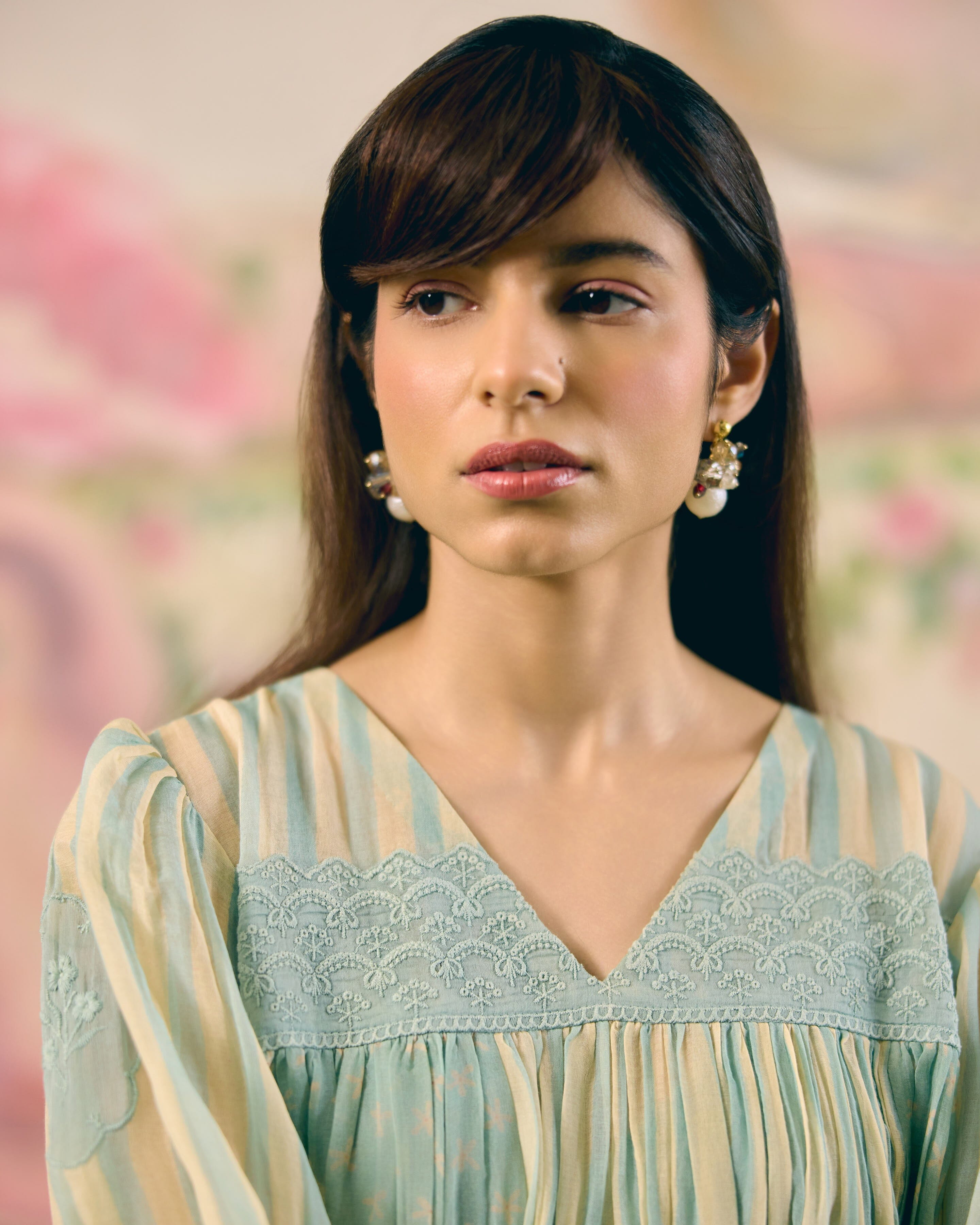 PRINTED SUMMER BLUE CORD SET- SET OF 2 ( KURTA & PANT) Naaz By Noor 