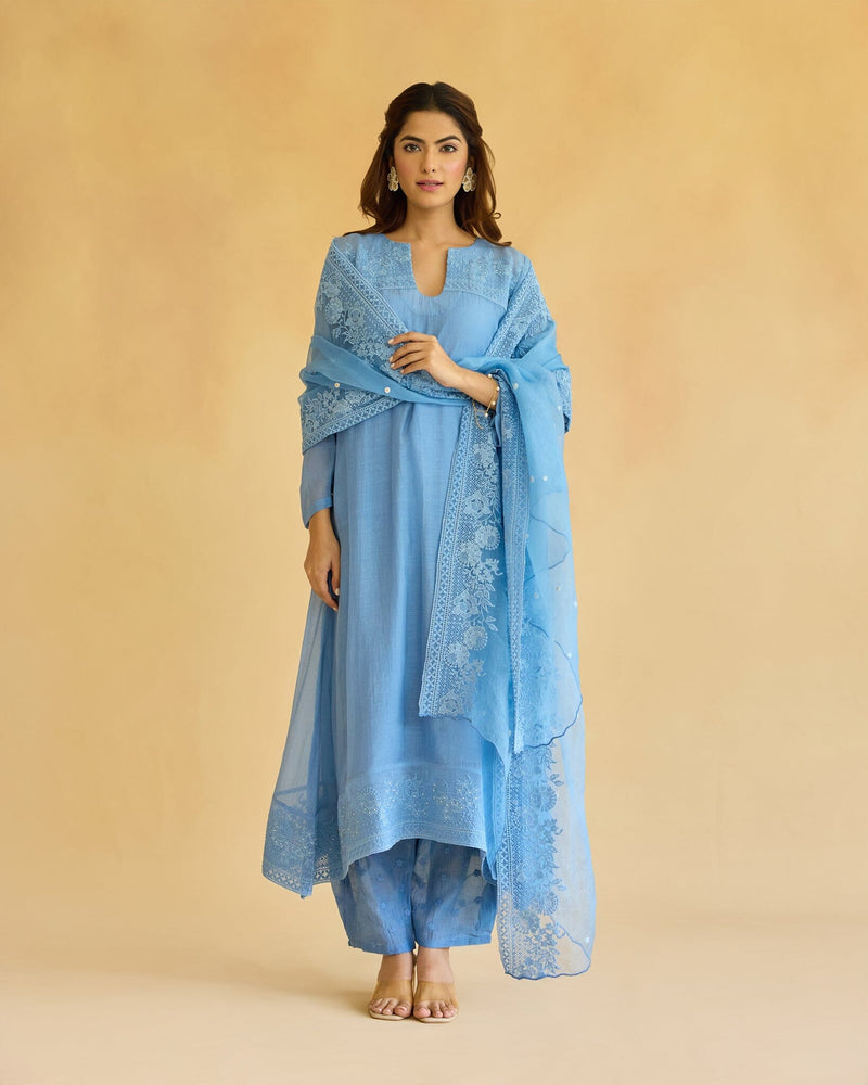 RAD FLOWER CHILD-SET OF 3(KURTA,PANT& DUPATTA) Naaz By Noor 