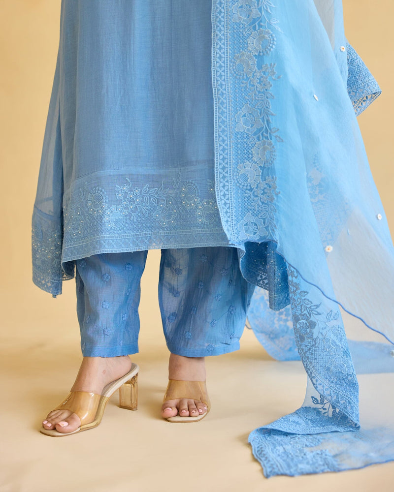 RAD FLOWER CHILD-SET OF 3(KURTA,PANT& DUPATTA) Naaz By Noor 