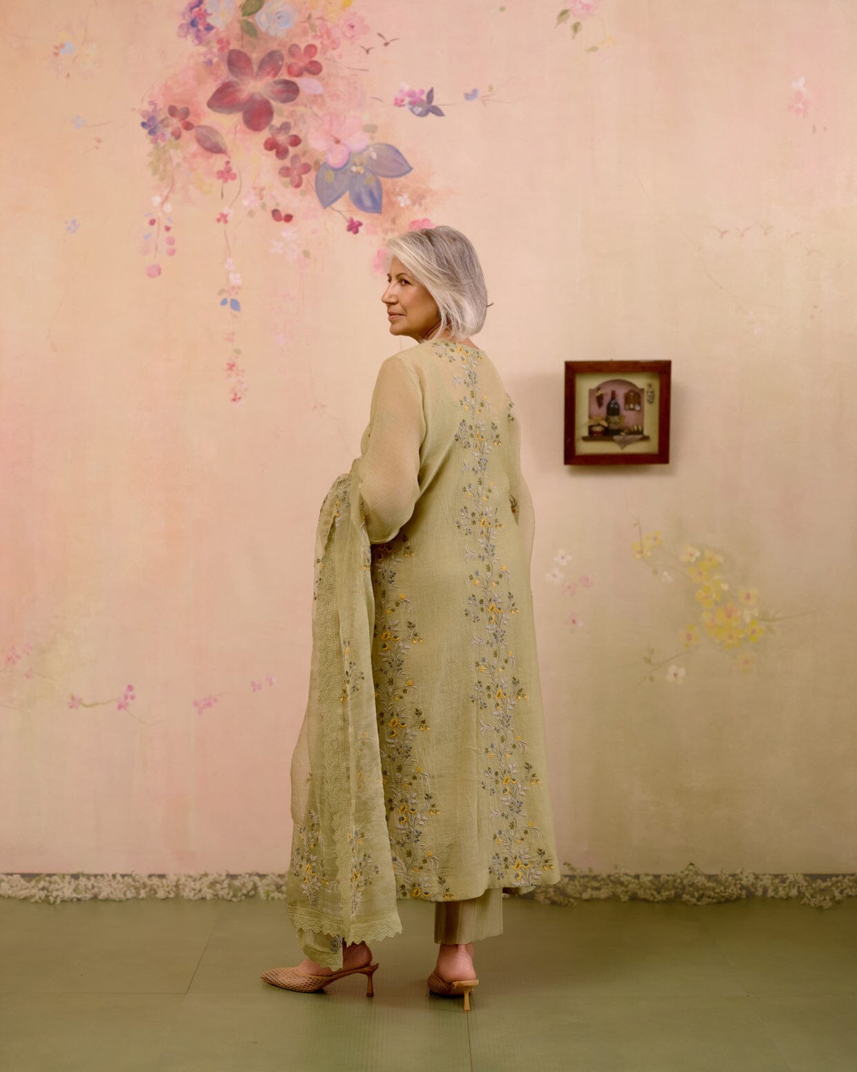 SOFT GREEN -SET OF 3( KURTA,PANT & DUPATTA) Naaz By Noor 
