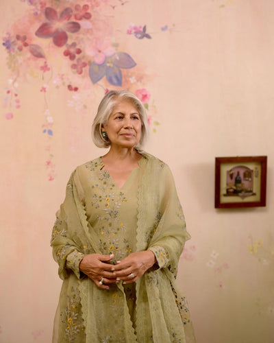 SOFT GREEN -SET OF 3( KURTA,PANT & DUPATTA) Naaz By Noor 