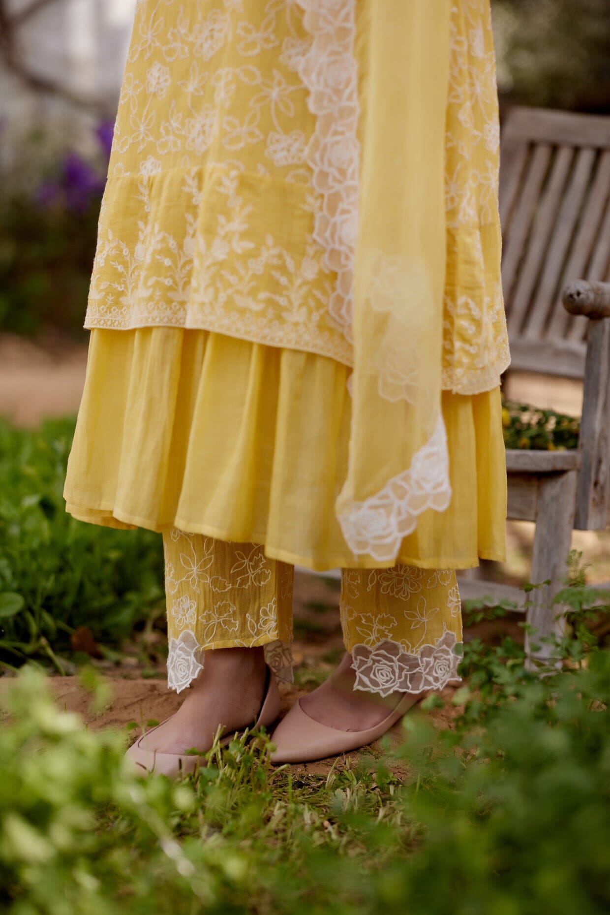 SUNFLOWER fields-set of 3 ( kurta, pant & dupatta) Naaz By Noor 
