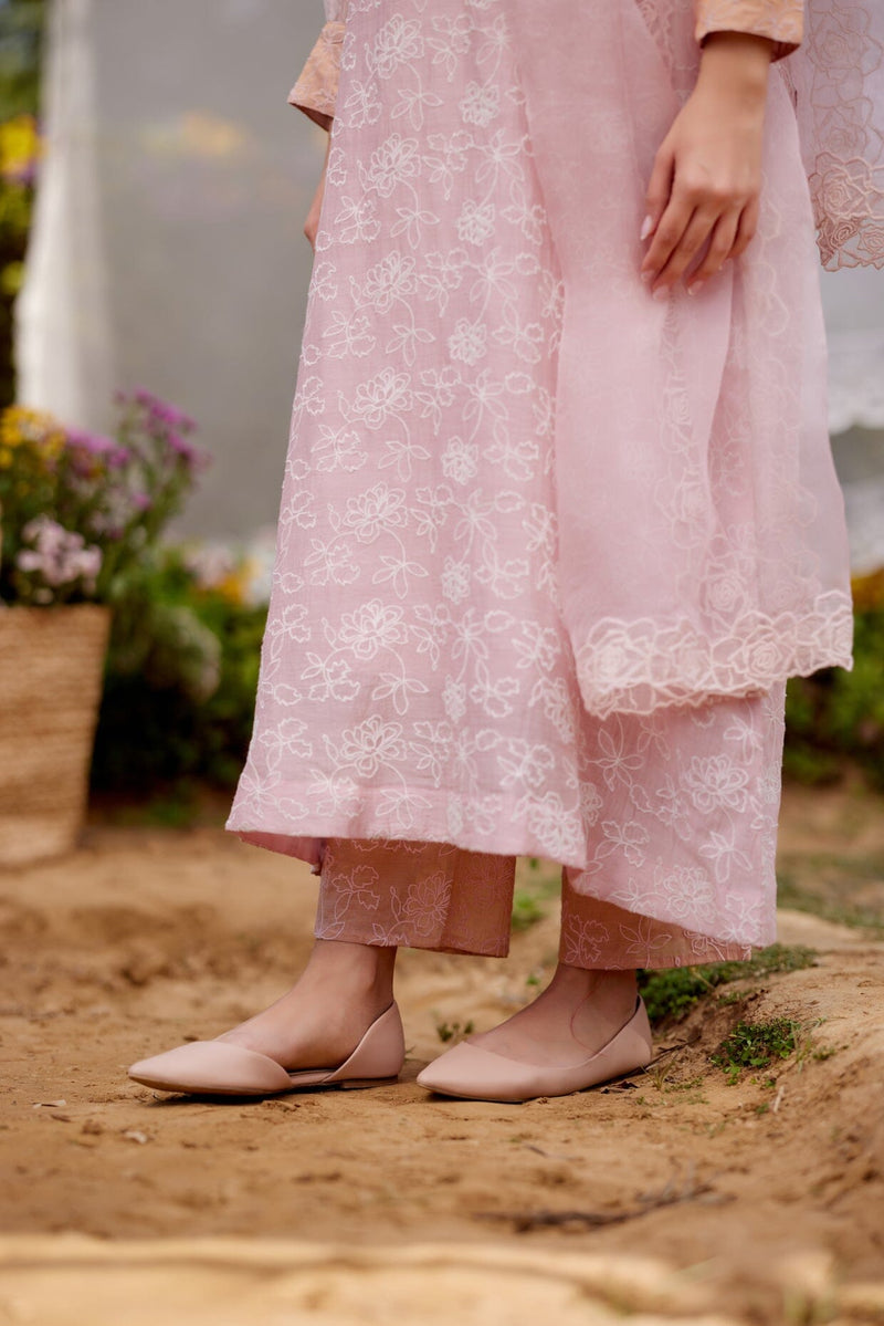 SWEET PEA fields-set of 3 ( kurta, pant & dupatta) Naaz By Noor 