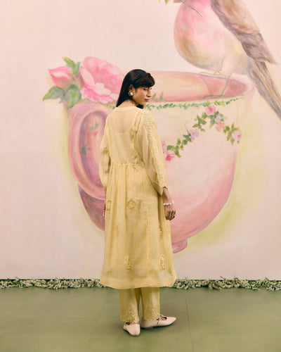 VINTAGE YELLOW- SET OF 3 ( KURTA, PANT & DUPATTA) Naaz By Noor 