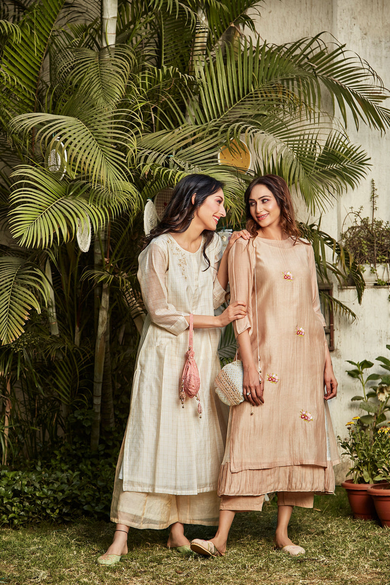 Beige Dress - Naaz By Noor
