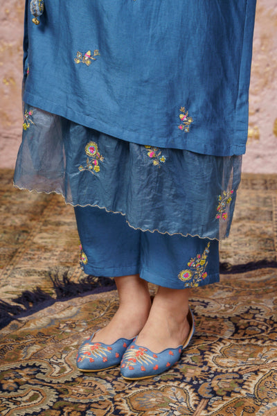 Bluesteel kurta Set With Dupatta - Naaz By Noor