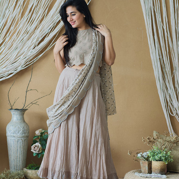 crop top sharara with dupatta