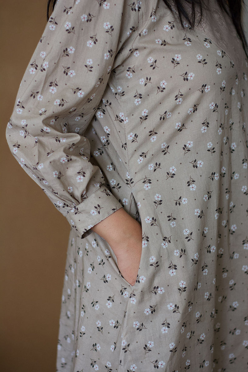 CAPPUCCINO ROSE KURTA AND PANT SET - Naaz By Noor