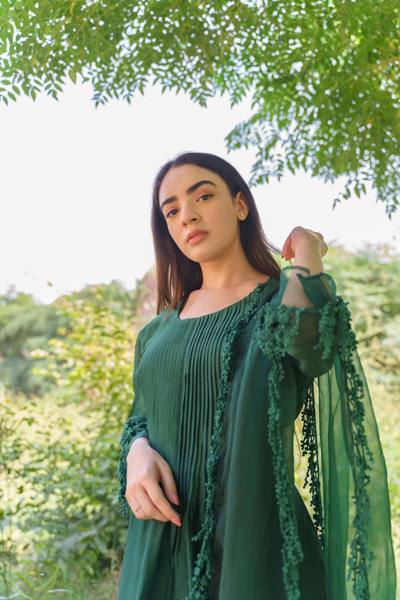CLASSIC GREEN ENSEMBLE-SET OF 3 Naaz By Noor 