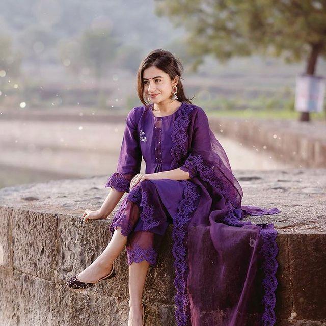 CLASSIC PURPLE ENSEMBLE -SET OF 3 Naaz By Noor 