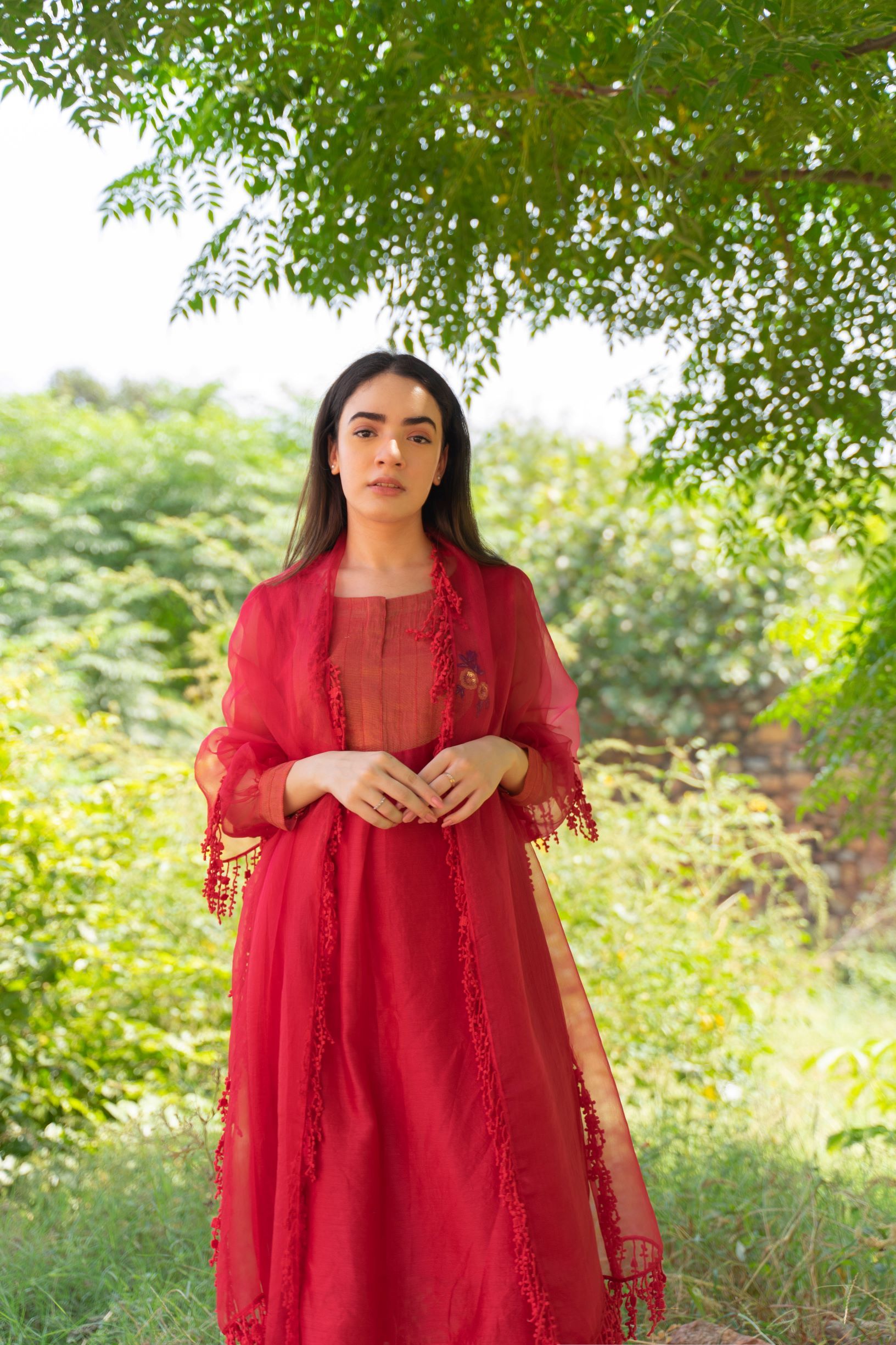 CLASSIC RED ENSEMBLE- SET OF 3 Naaz By Noor 