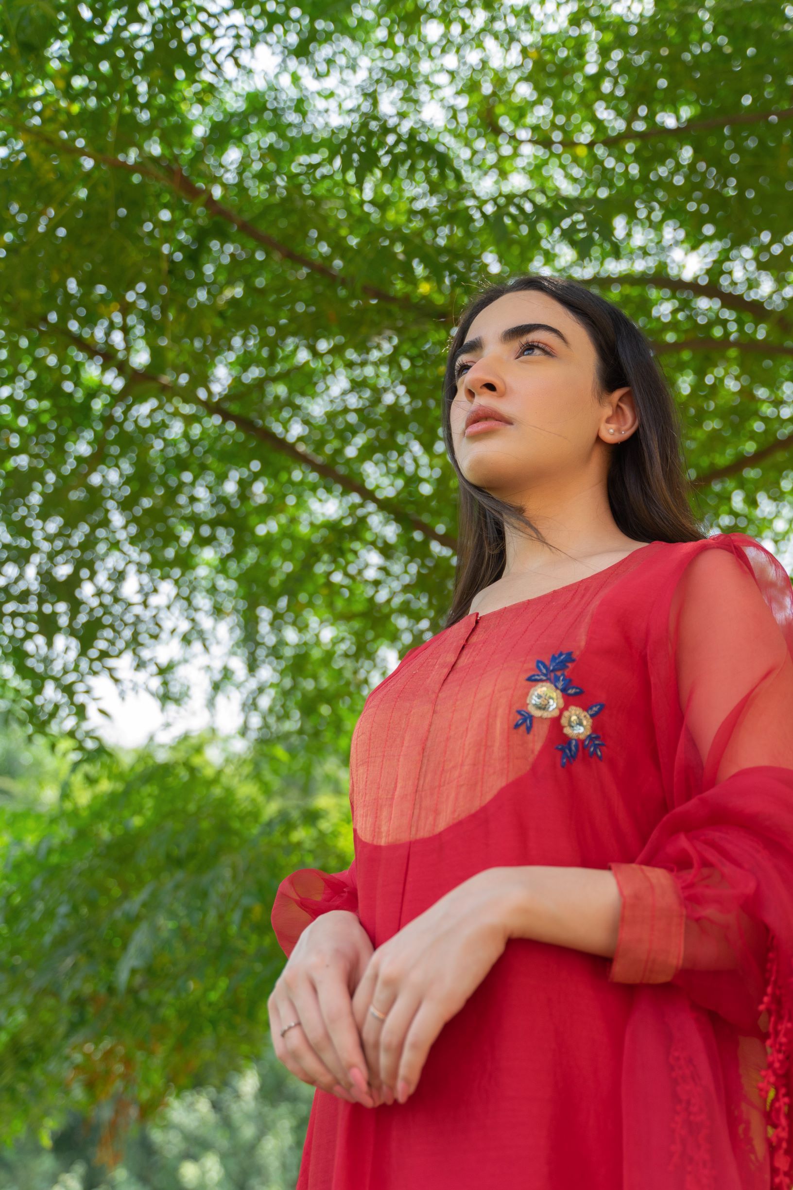 CLASSIC RED ENSEMBLE- SET OF 3 Naaz By Noor 