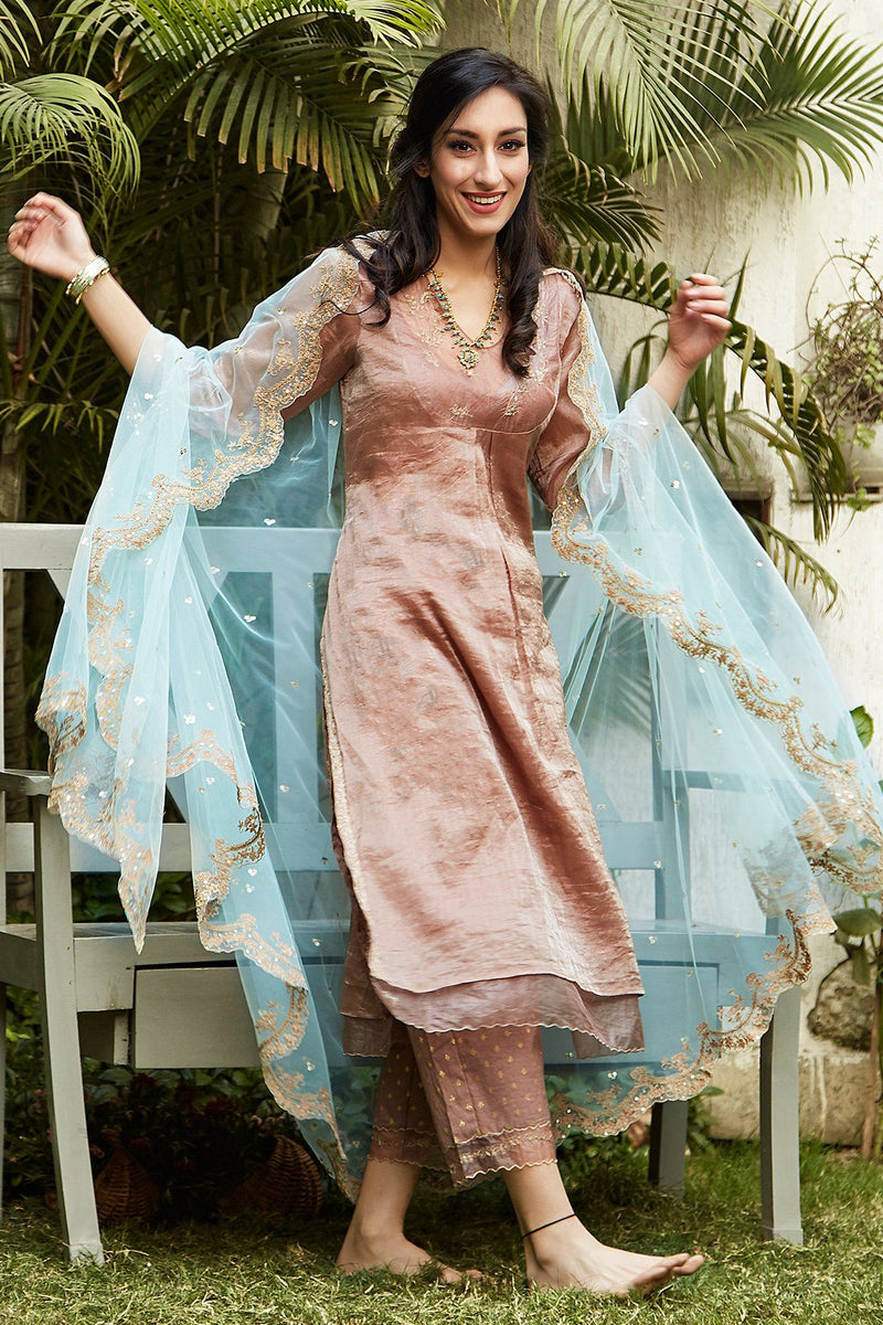 Copper Suit Set - Naaz By Noor