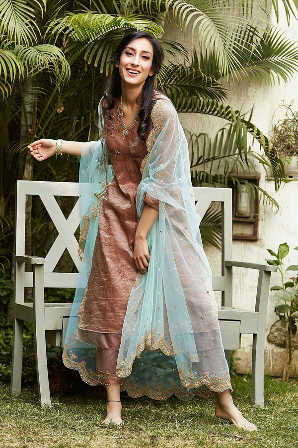 Copper Suit Set - Naaz By Noor