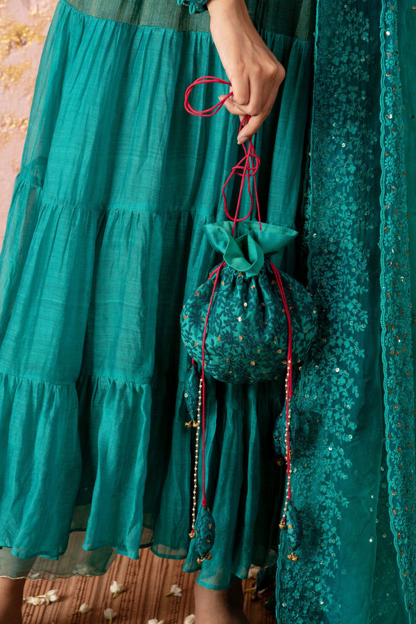 Deep Green Tunic With Embroidered Pant And Dupatta - Naaz By Noor