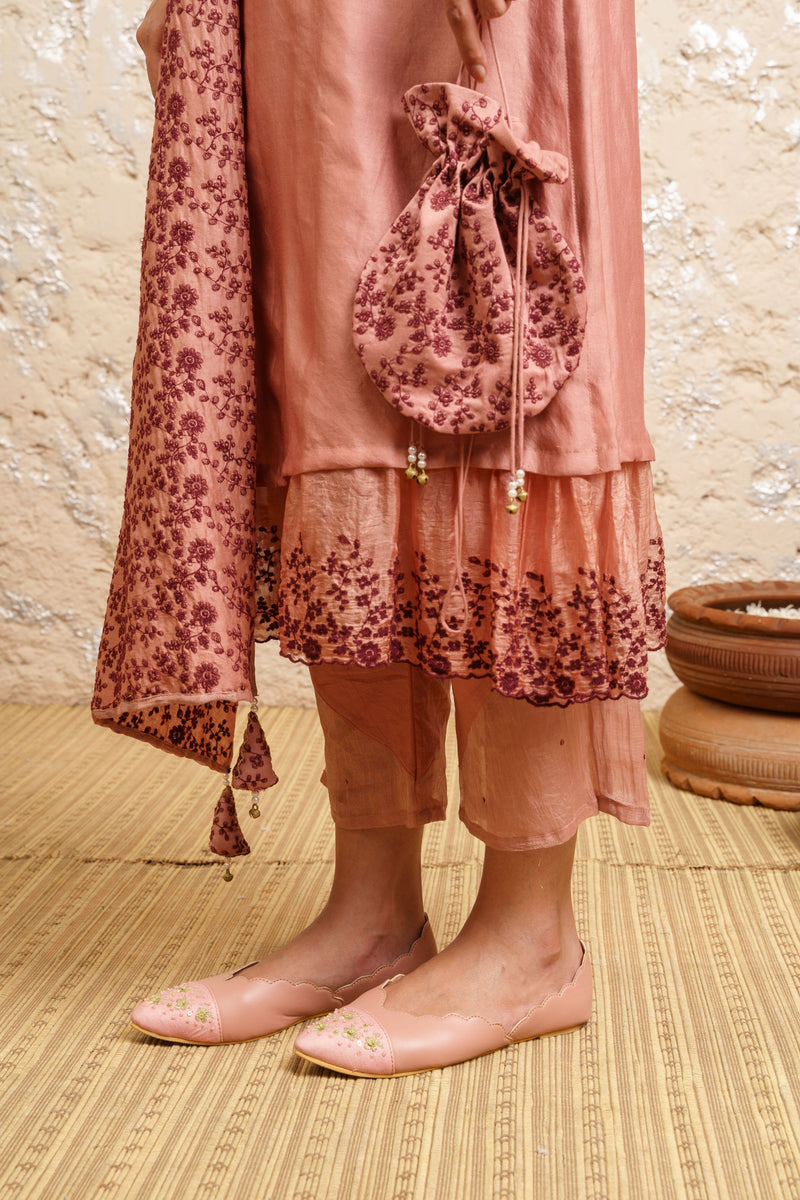 Desert Rose Kurta With Pants And Dupatta - Naaz By Noor