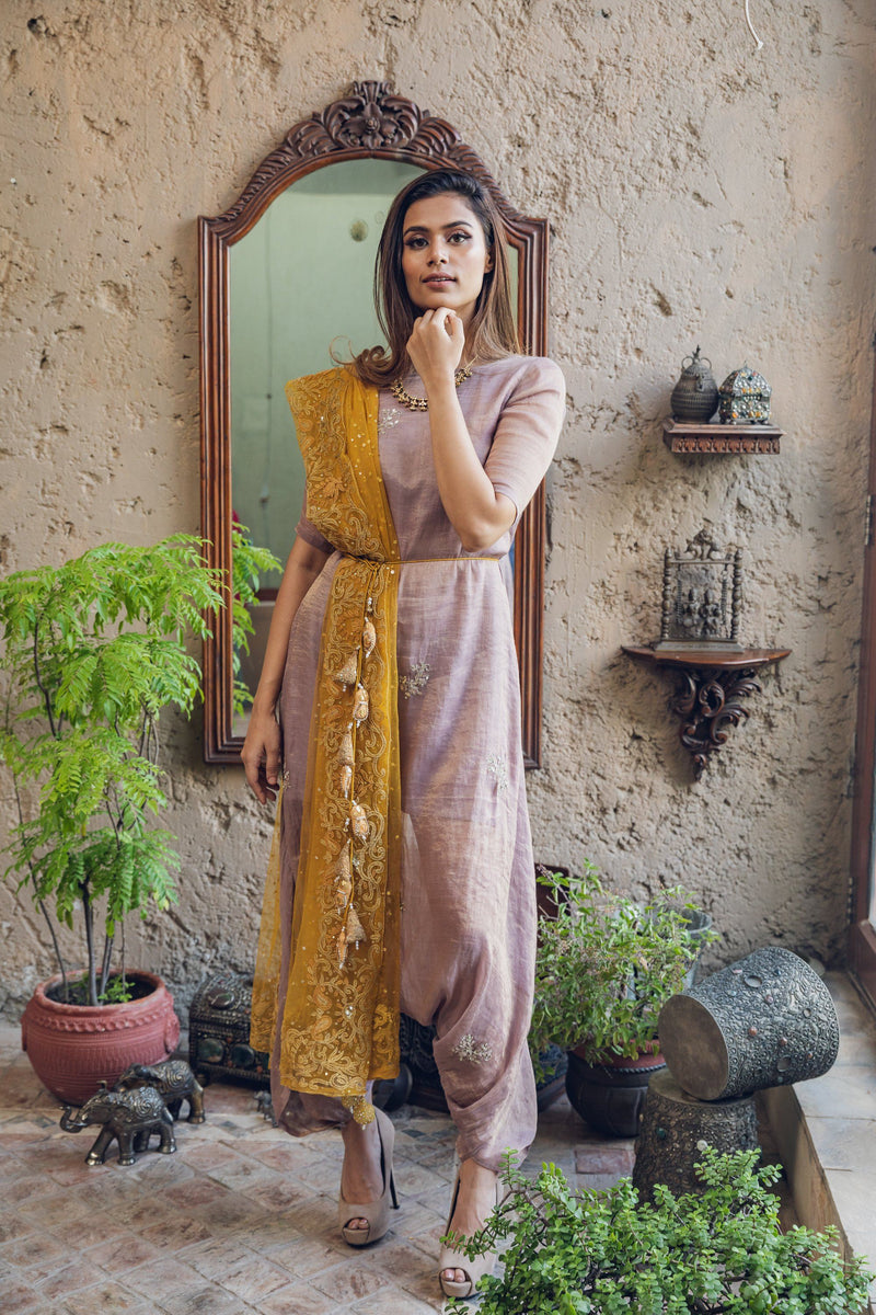 Dhoti jumpsuit with Dupatta - Naaz By Noor