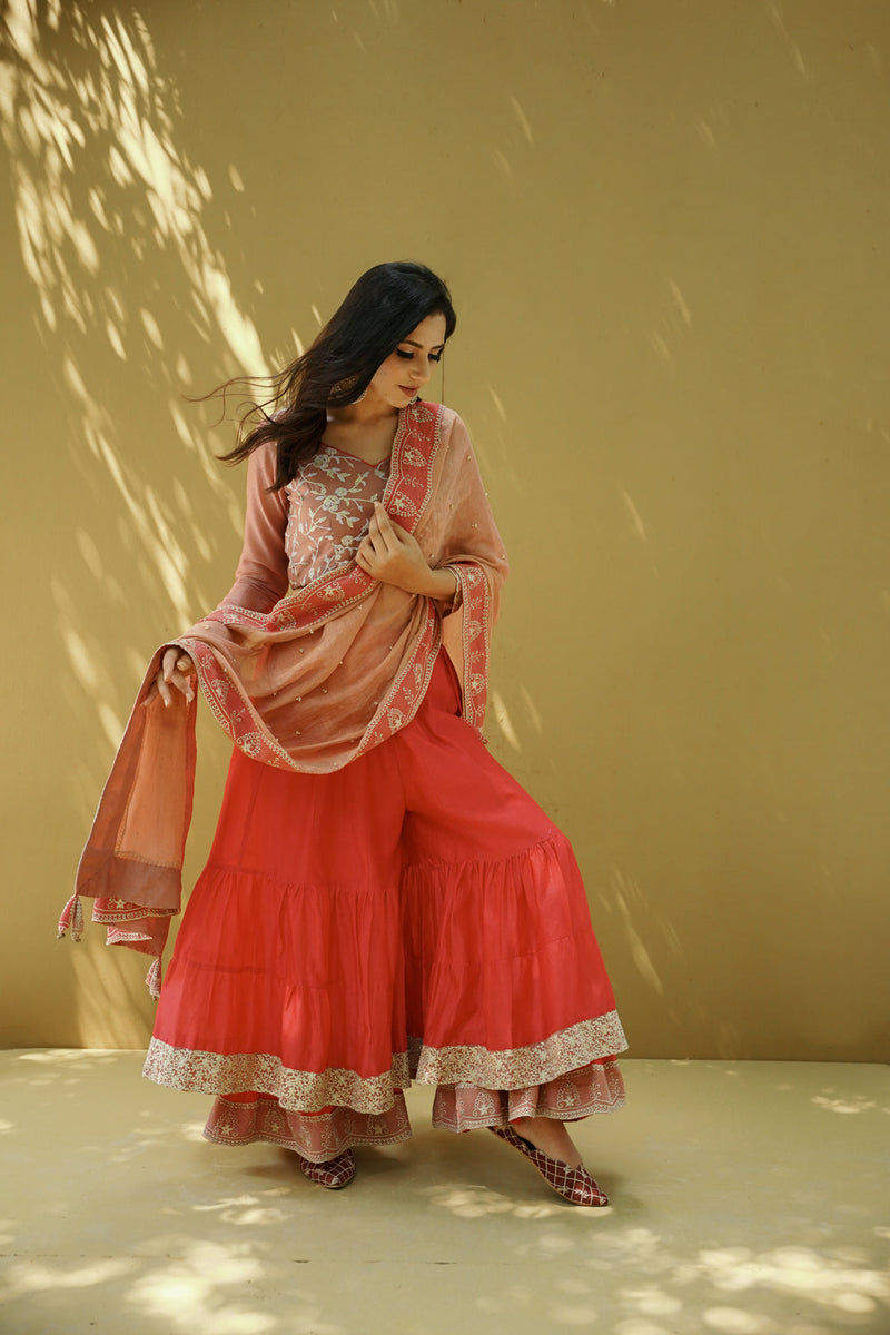 goonj(sharara set) set of 3- kurta, sharara, blouse Naaz By Noor 