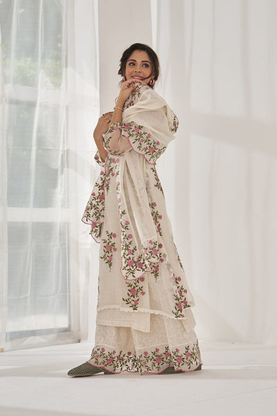 GULABSA BAANO-set of 3 ( kurta,sharara & dupatta) Naaz By Noor 