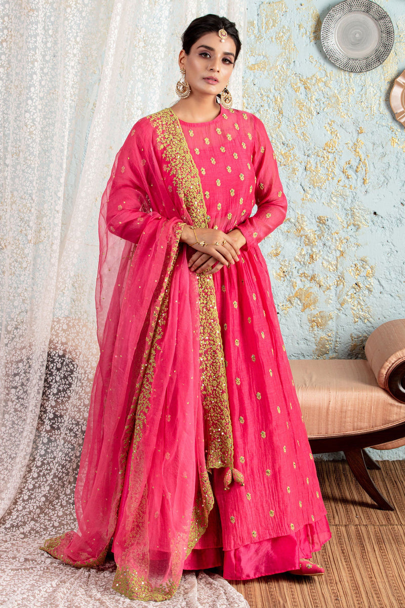 Long kurta with sharara suit sales