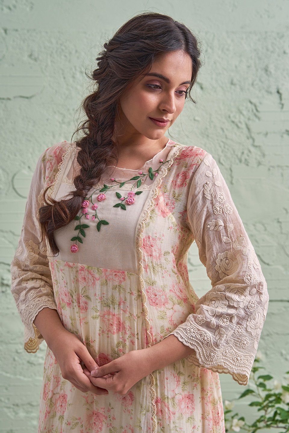 JAMUN ki tokri ( malai si ) - set of 2- kurta & pant Naaz By Noor 