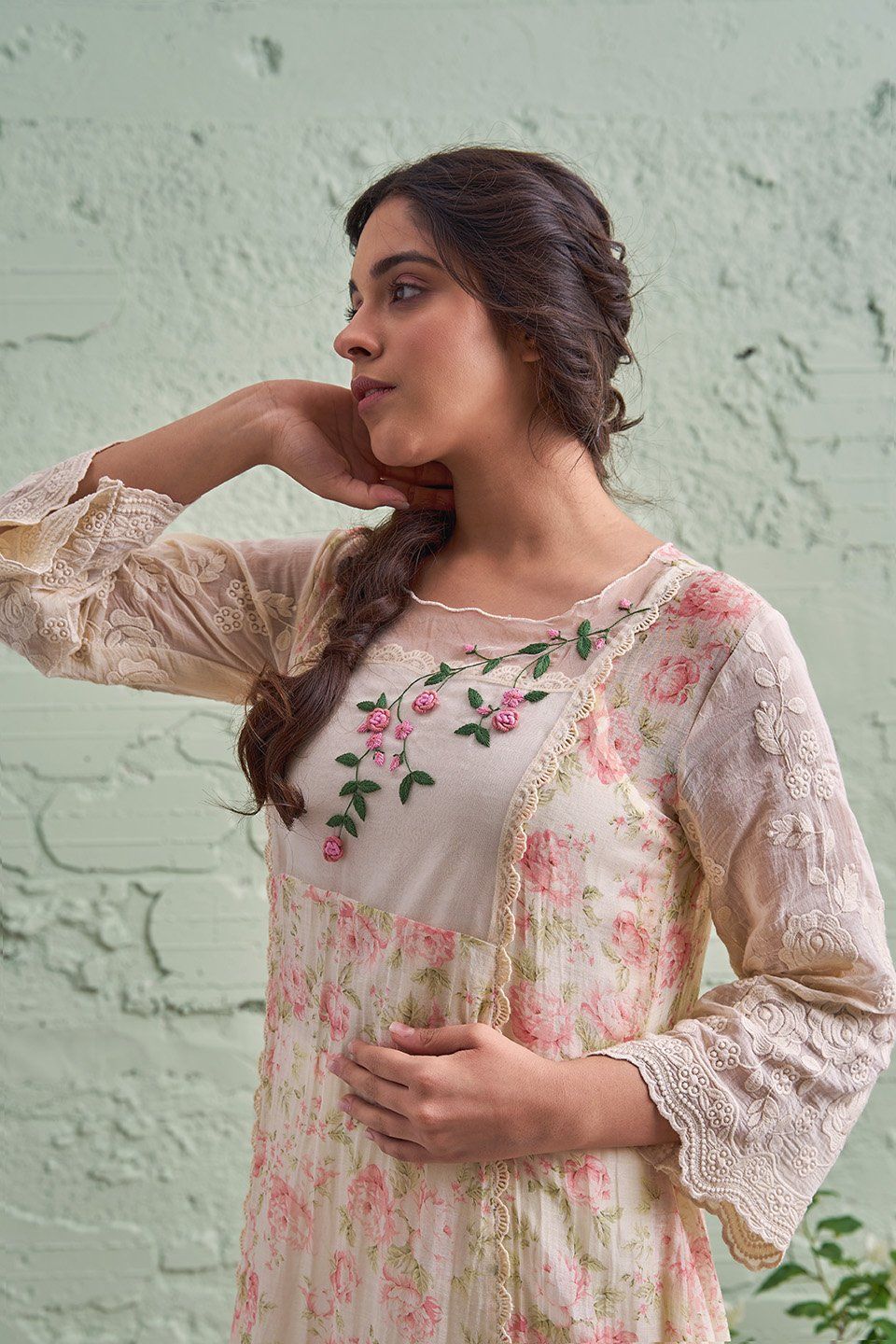 JAMUN ki tokri ( malai si ) - set of 2- kurta & pant Naaz By Noor 