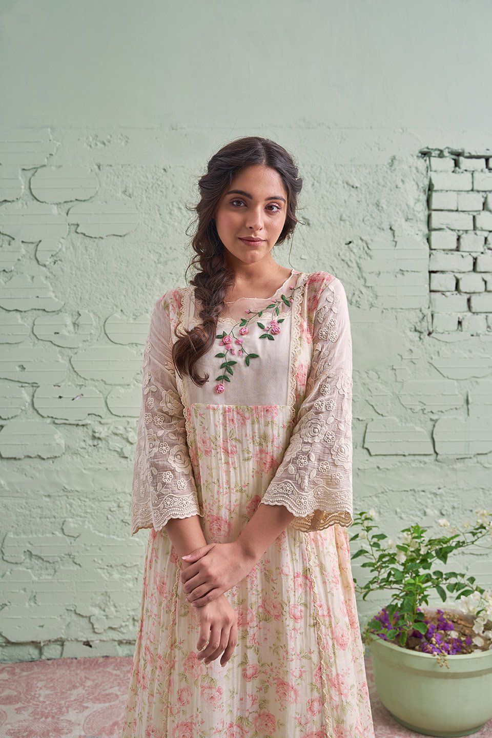 JAMUN ki tokri ( malai si ) - set of 2- kurta & pant Naaz By Noor 