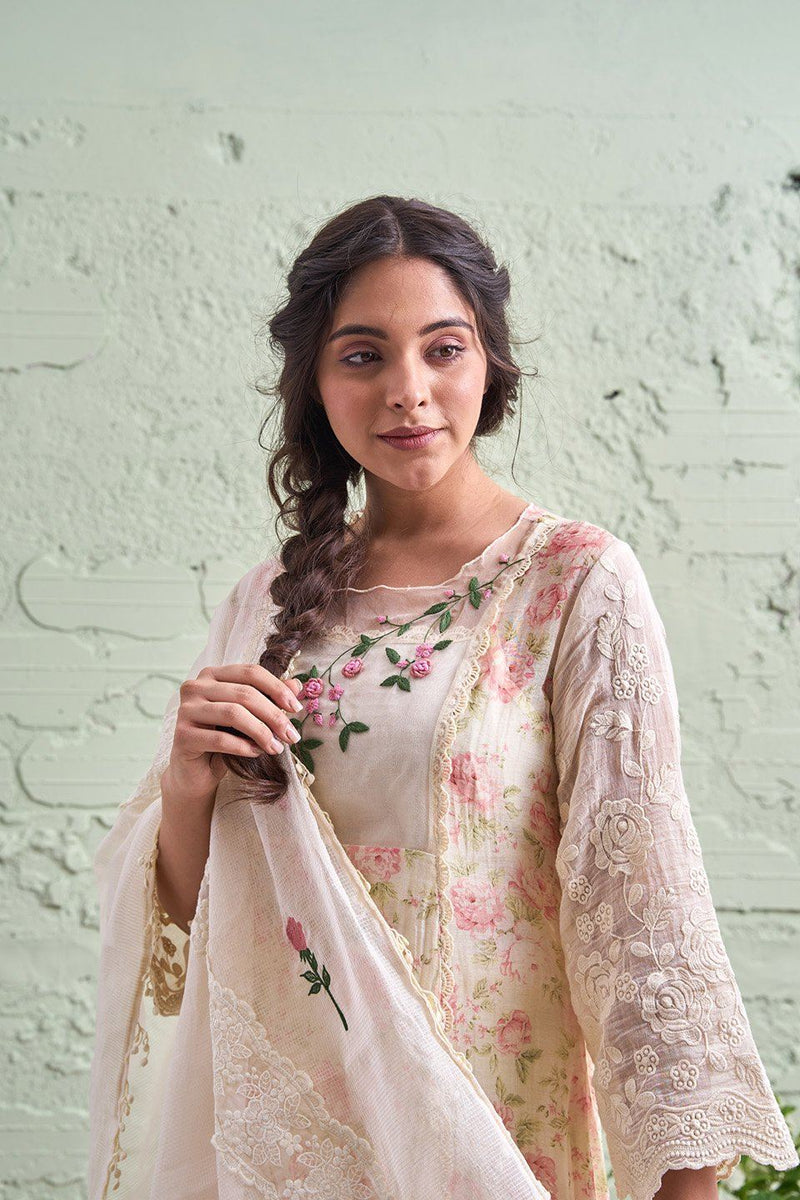 JAMUN ki tokri ( malai si ) - set of 2- kurta & pant Naaz By Noor 