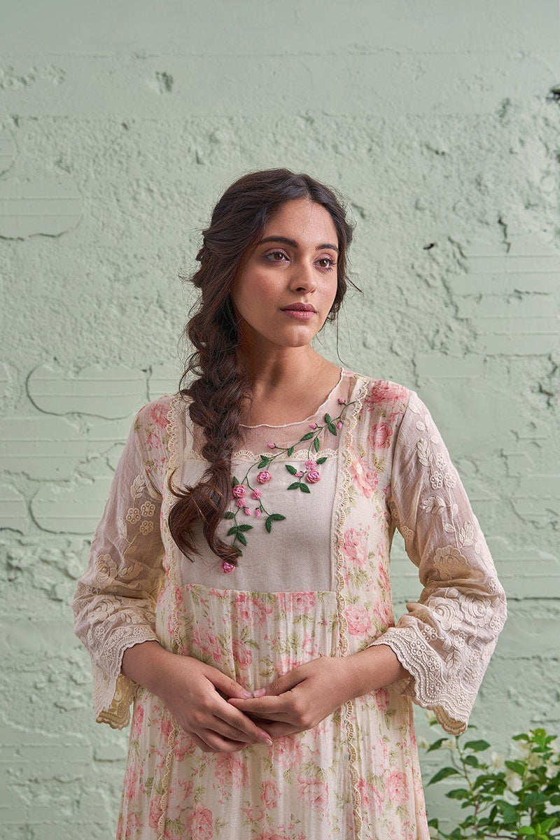 JAMUN ki tokri ( malai si ) - set of 3- kurta, pant & dupatta Naaz By Noor 