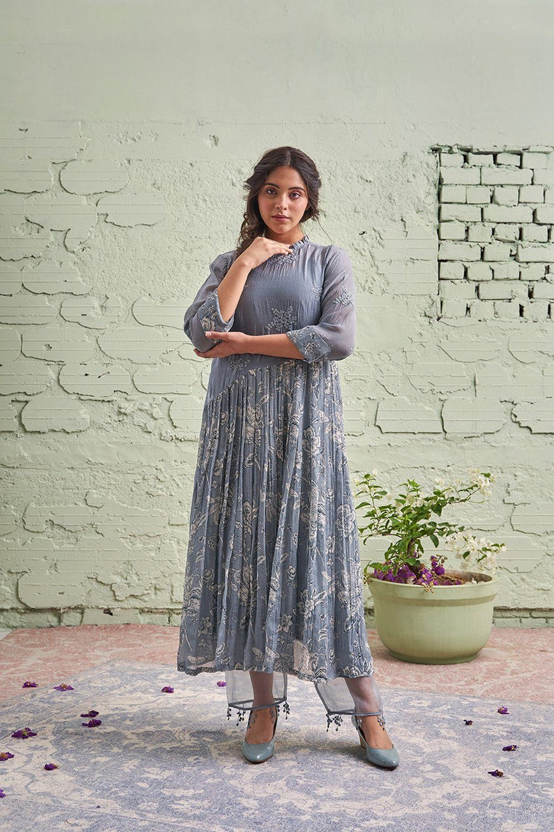 JAMUN ki tokri ( neela sa sleti )-set of 2- kurta with pants Naaz By Noor 