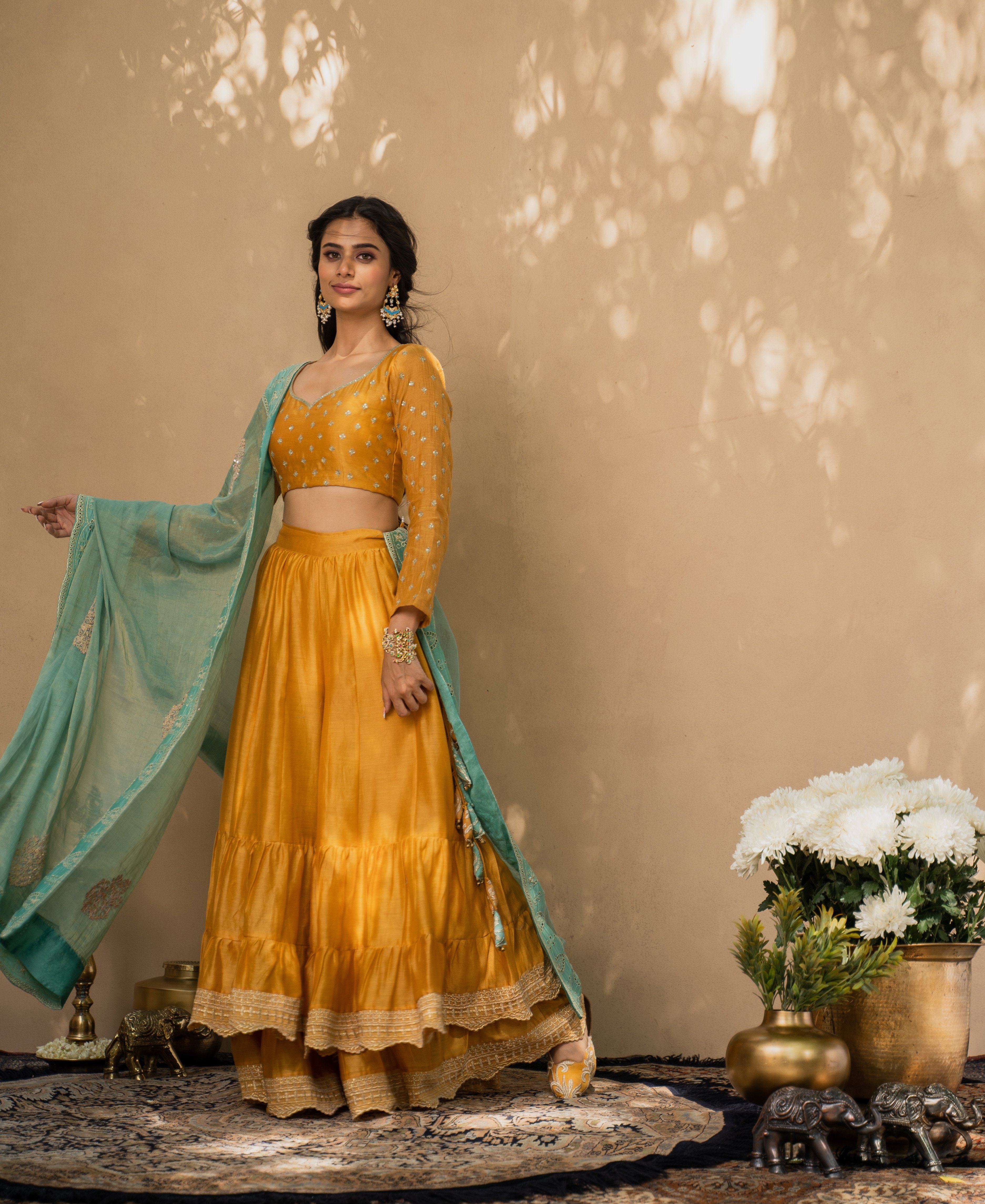 KISHMISH( meetha sheera)-set of 3-blouse, sharara & dupatta Naaz By Noor 